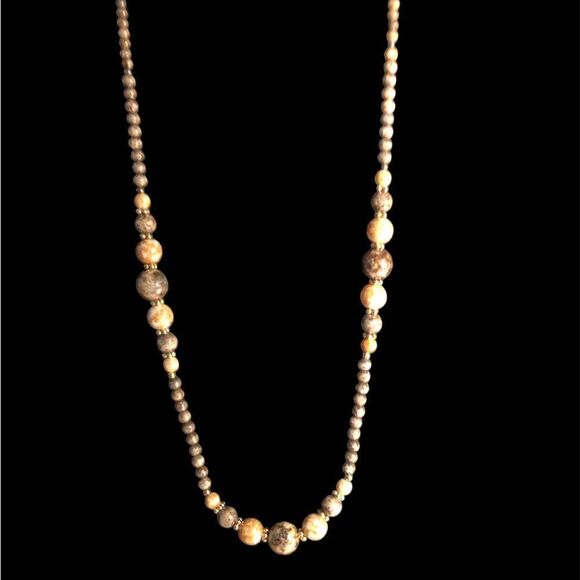 Brown Jasper Beaded Necklace 23” - Picture 2 of 5